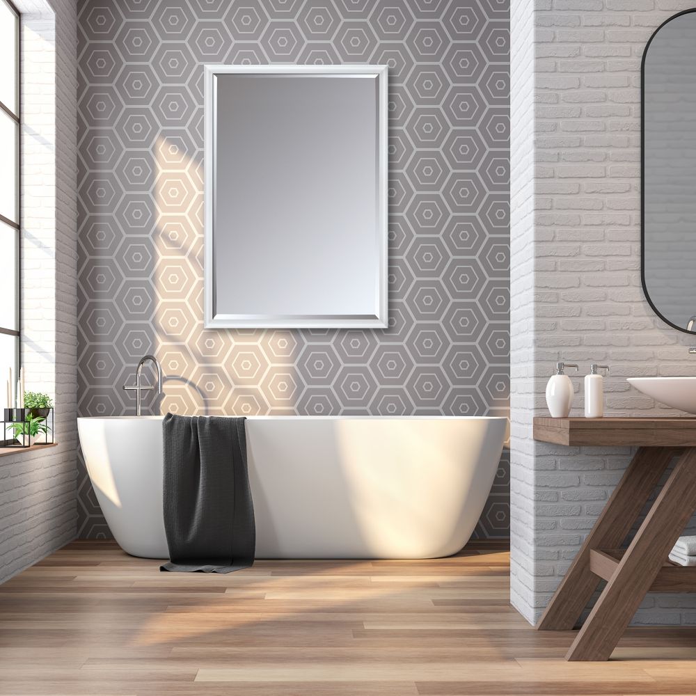 Moderne Blanc Framed Mirror