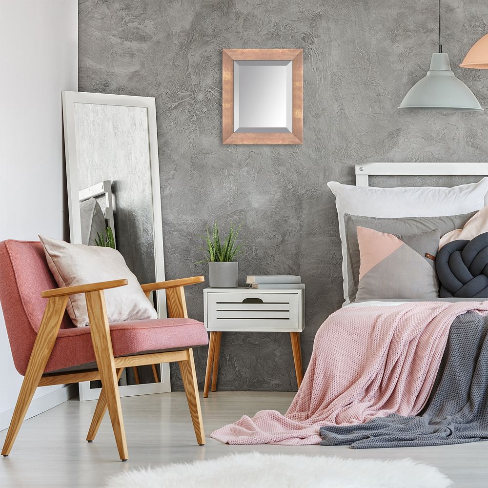 Blushing Rose Gold Framed Mirror Pre-framed