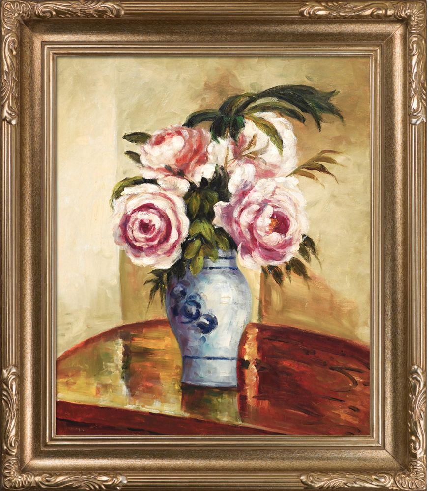 Bouquet of Pink Peonies Pre-Framed - Florentine Dark Champagne Frame 20"X24"