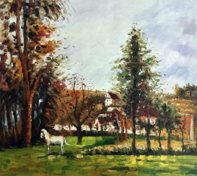 Landscape with a White Horse in a Meadow