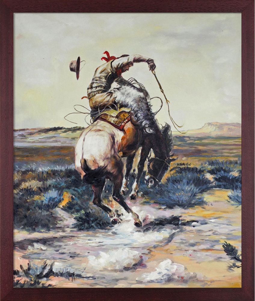 A Slick Rider Pre-Framed - Open Grain Mahogany 20" X 24"