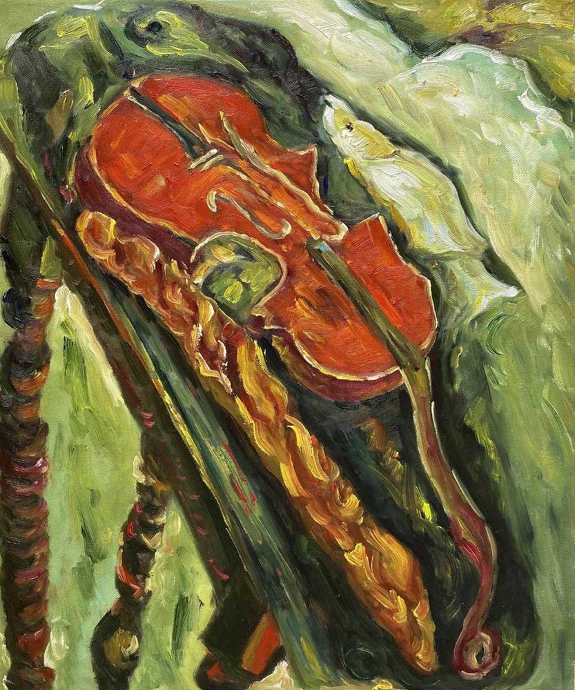 Still Life with Violin, Bread, and Fish