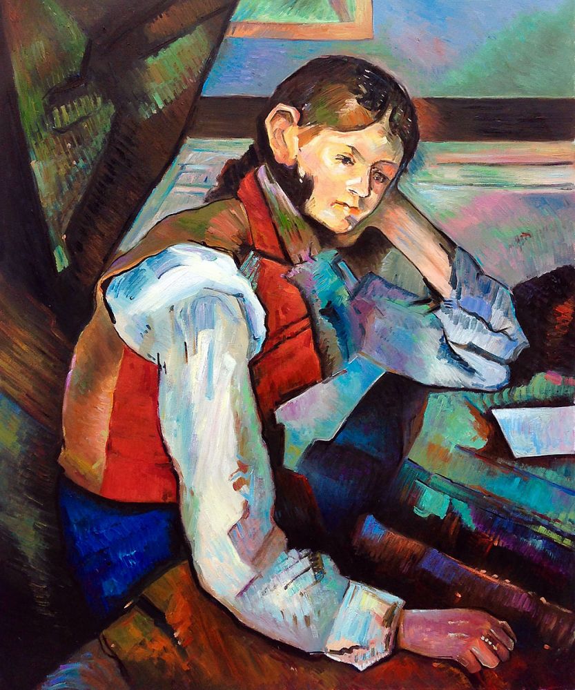 Boy in a Red Waistcoat Leaning on his Elbow