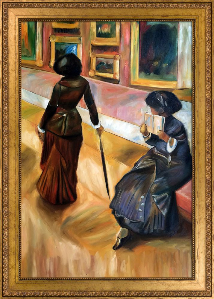 Mary Cassatt at the Louvre Pre-Framed - Versailles Gold King Frame 24" X 36"