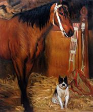 At The Stables, Horse and Dog, 1861