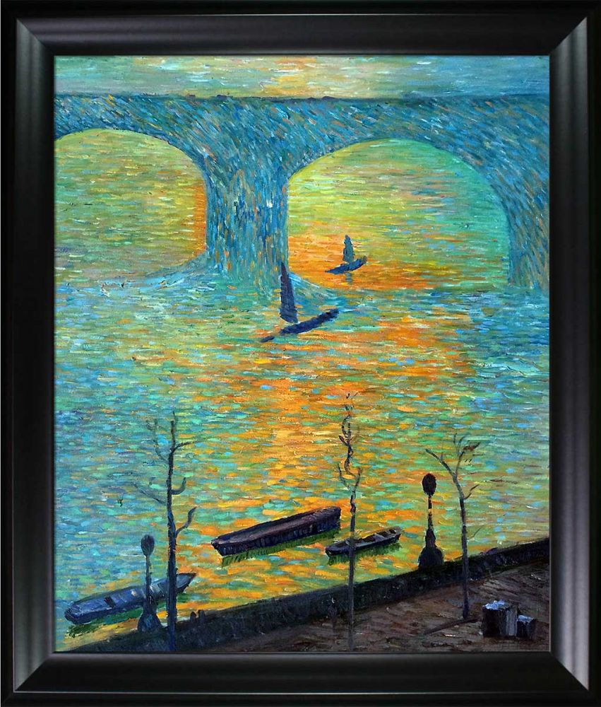 London, Waterloo Bridge, 1918 Pre-Framed - Black Matte Frame 20"X24"