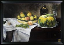 Still Life with Melon and Peaches Pre-Framed