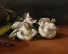 Branch Of White Peonies With Pruning Shears