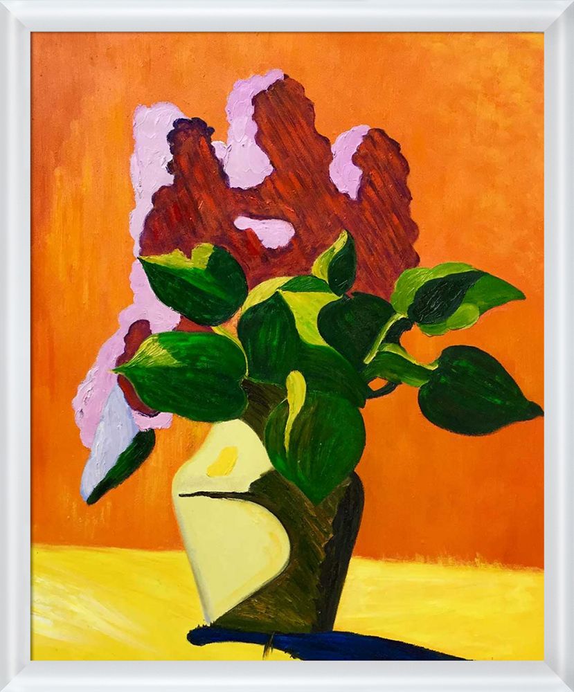 Lilacs Pre-Framed - Moderne Blanc Frame 20" X 24"