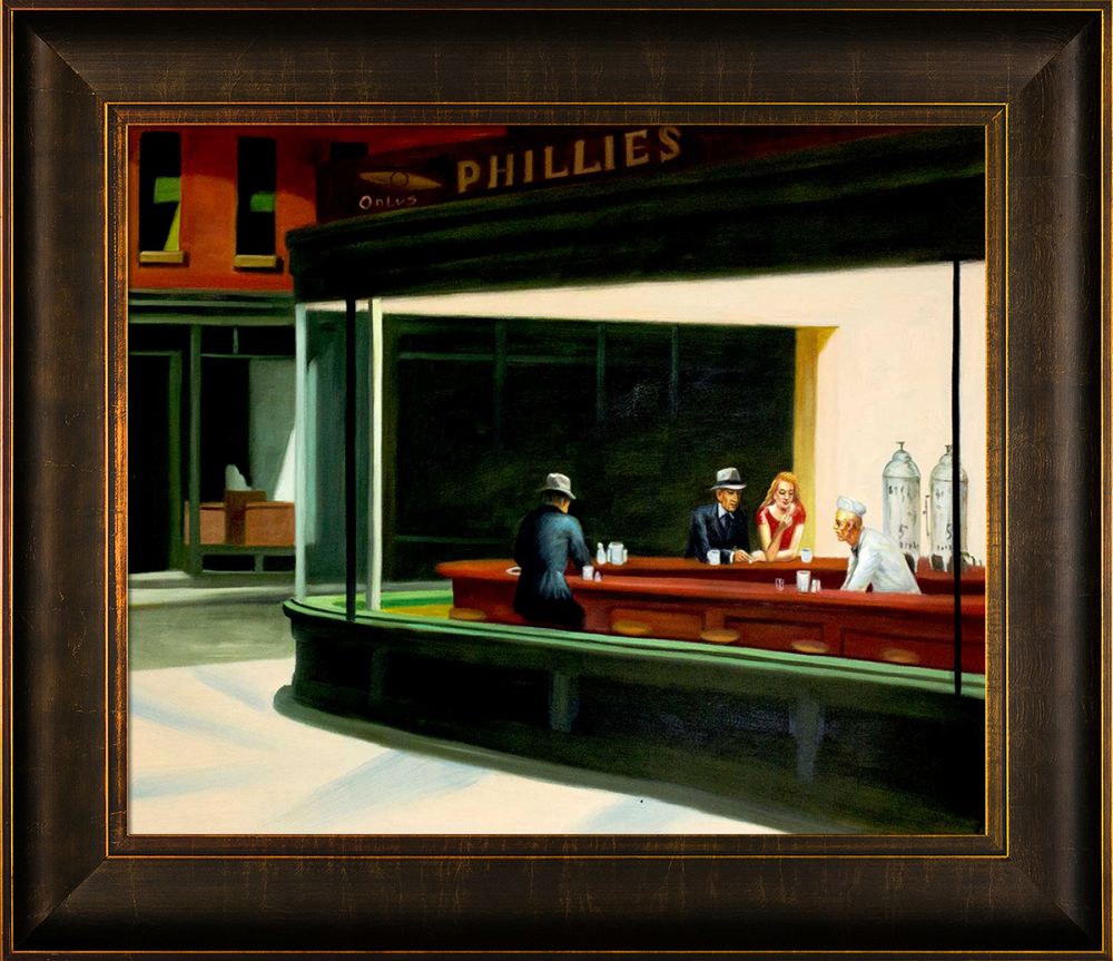 Nighthawks, 1942 Pre-Framed - Veine D'Or Bronze Scoop Frame 20"X24"