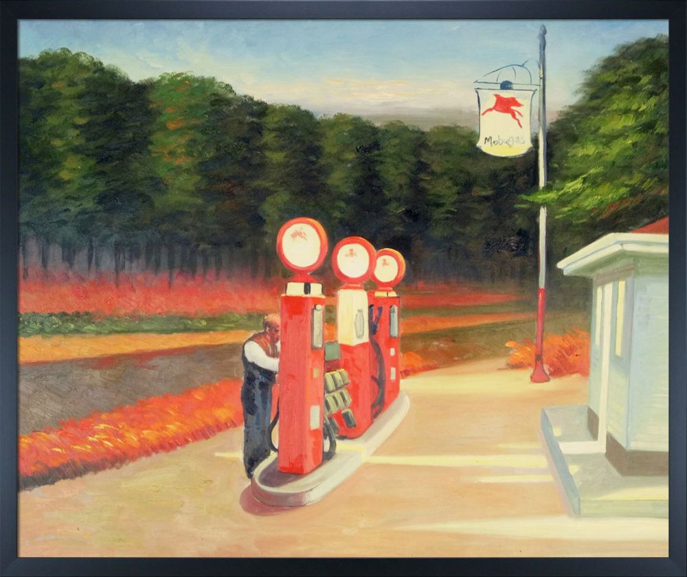 Gas, 1940 Pre-framed - Studio Black Wood Frame 20"X24"