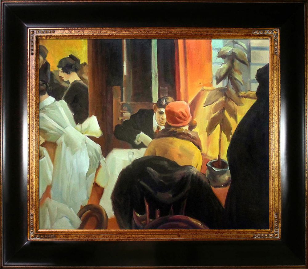 New York Restaurant Pre-Framed - Opulent Frame 20"X24"