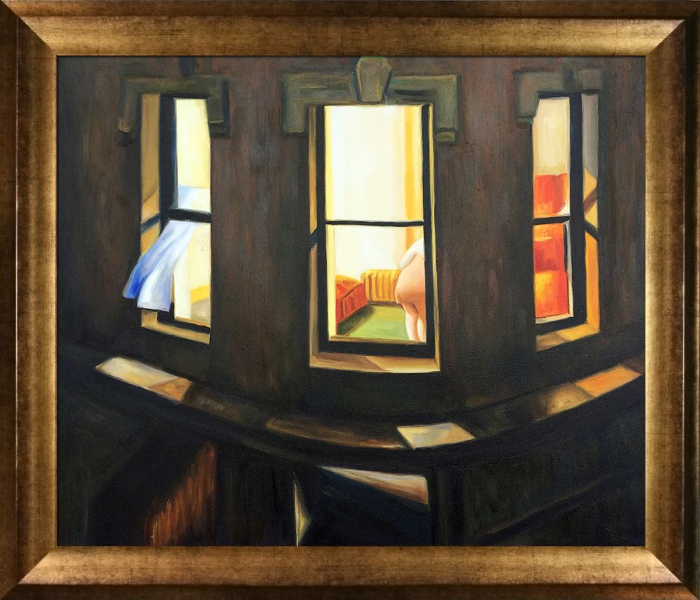 Night Windows Pre-Framed - Athenian Gold Frame 20"X24"