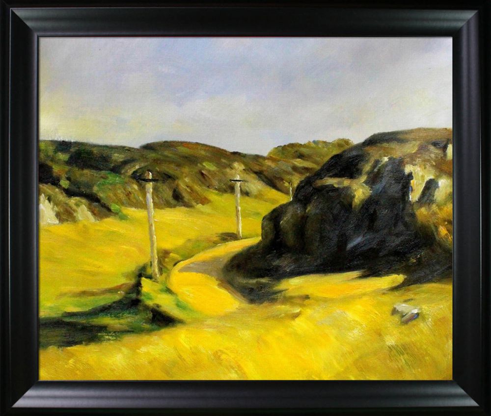 Road in Maine Pre-Framed - Black Matte Frame 20"X24"