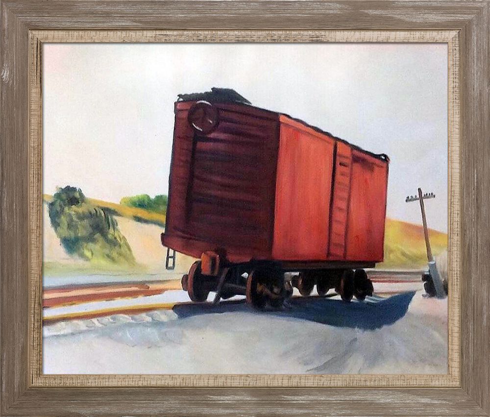Freight Car at Truro, 1931 Pre-Framed - Miramar Distressed Charcoal Grey Frame 20" X 24"