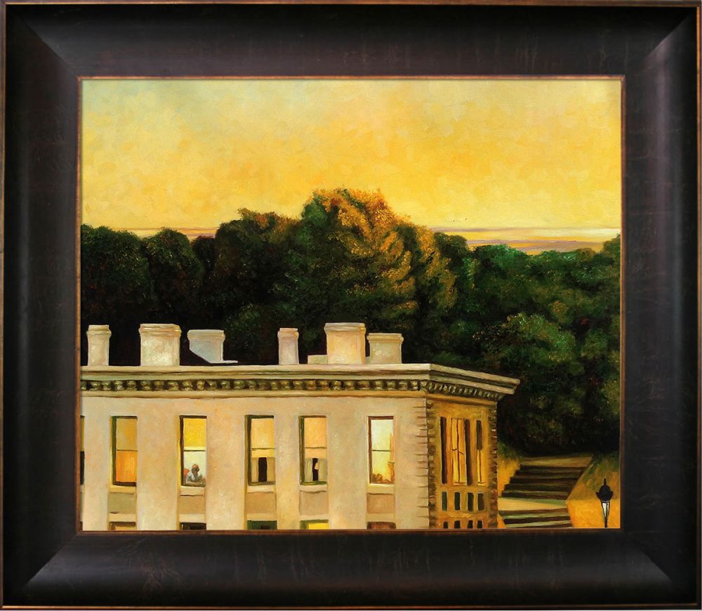 House At Dusk, 1935 Pre-Framed - Veine D'Or Bronze Scoop Frame 20"X24"