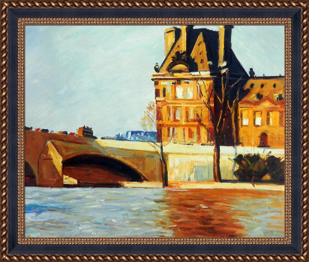 Les Pont Royal, 1909 Pre-Framed - Verona Black and Gold Braid 20" X 24"