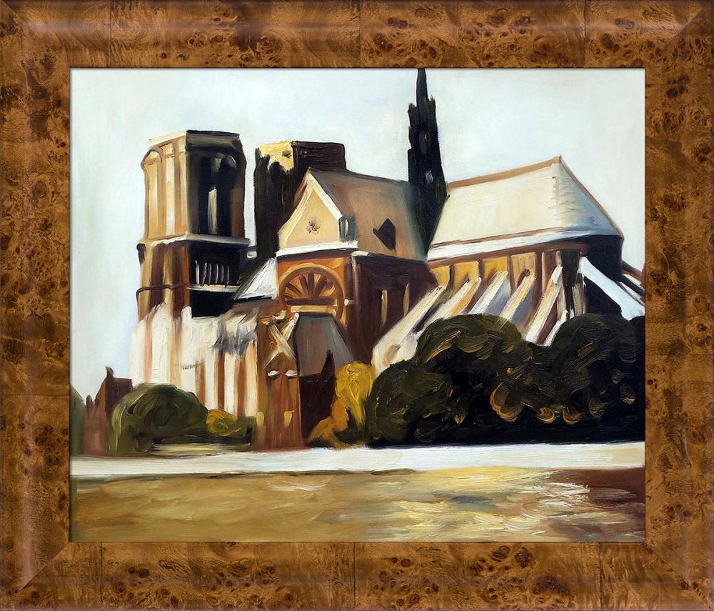 Notre Dame de Paris, 1907 Pre-Framed - Havana Burl Frame 20" X 24"