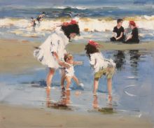 Children Playing at the Seashore