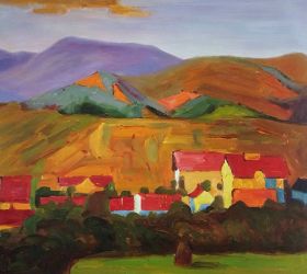 Village with Mountains, 1907