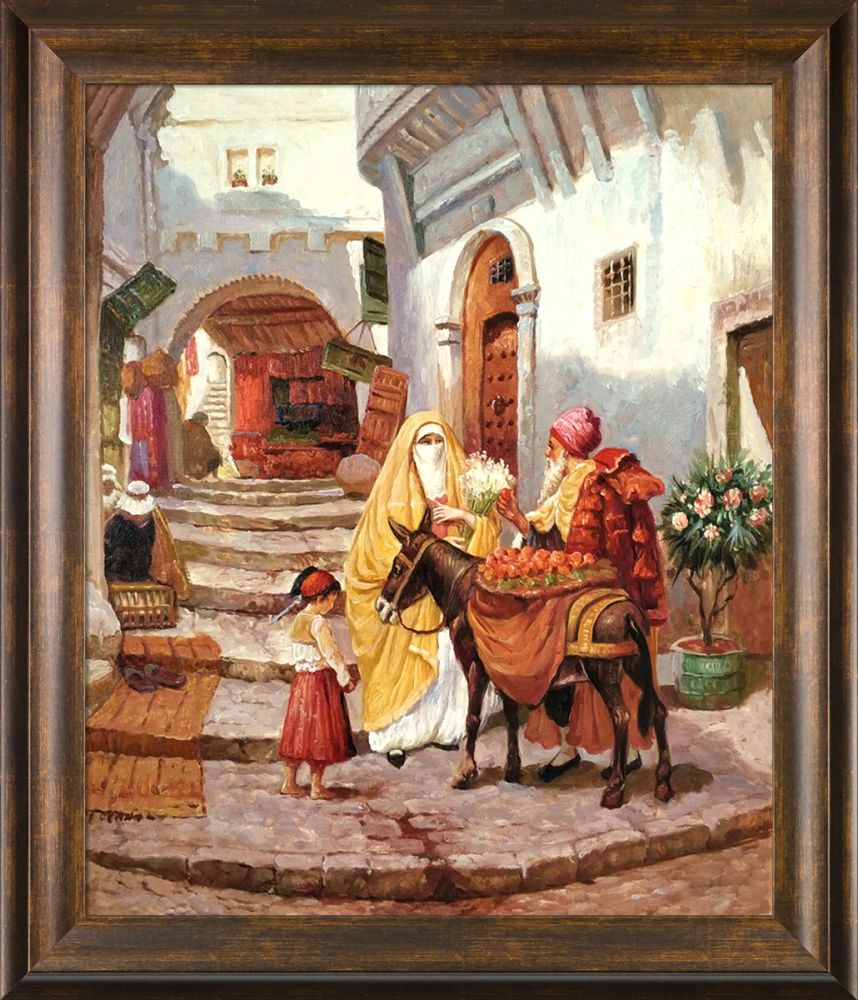 The Orange Seller Pre-Framed - Modena Vintage 20" X 24"