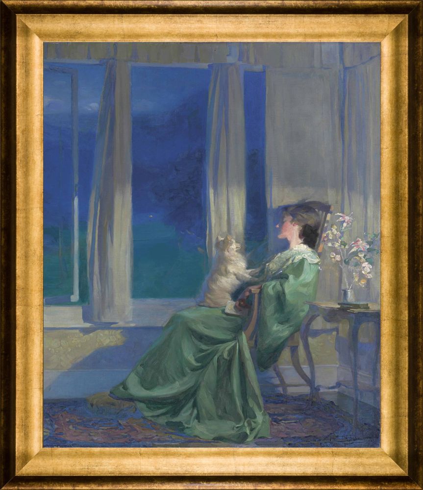 When the Blue Evening Slowly Falls - Athenian Gold Frame 20"X24"