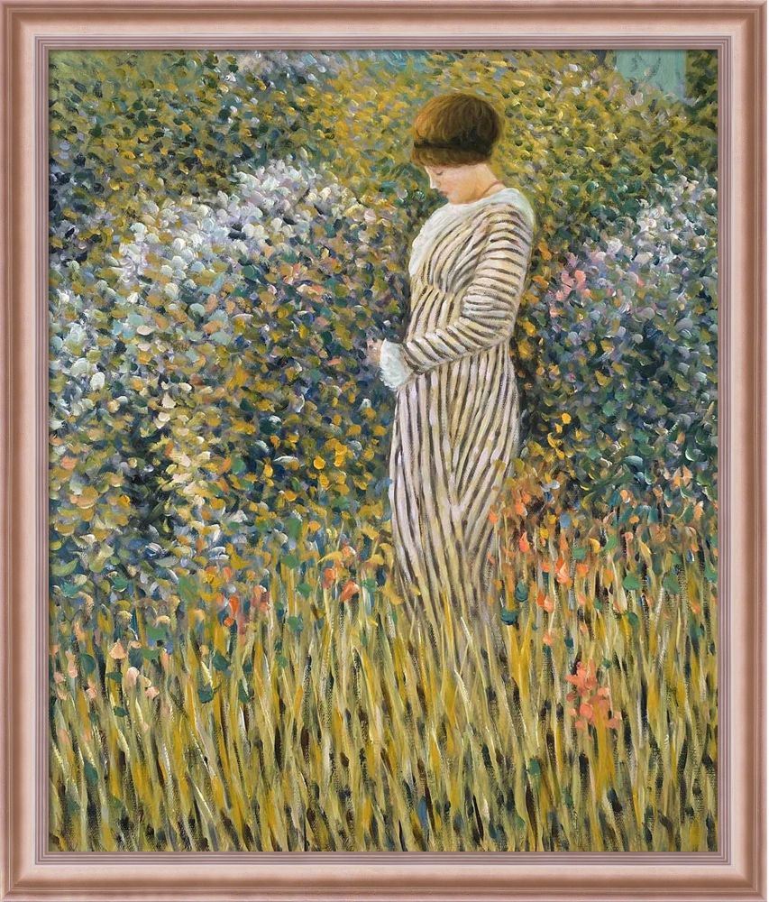 Femme dans un jardin Pre-framed - Rose Gold Classico Frame 20" X 24"