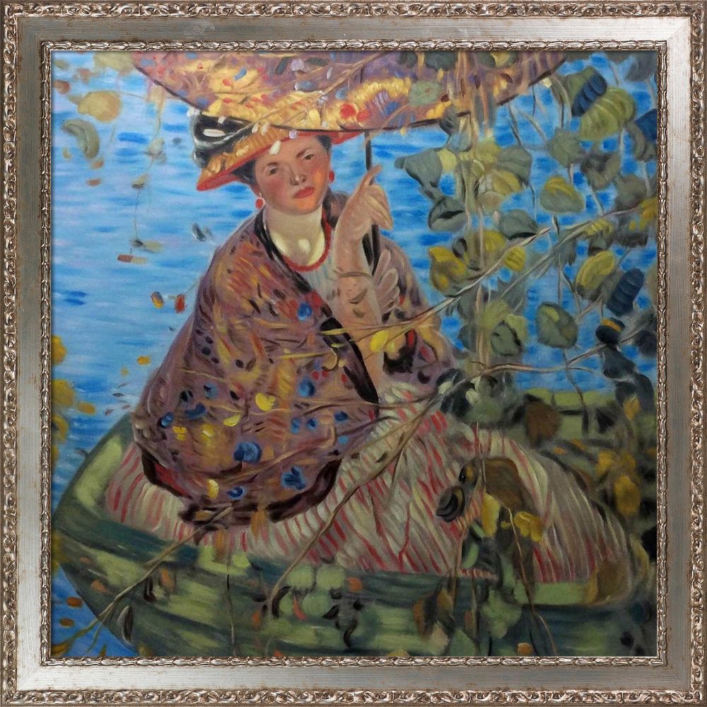 Through the Vines Pre-framed - Versailles Silver Salon Frame 24"X24"