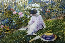 Lady in the Garden in June 