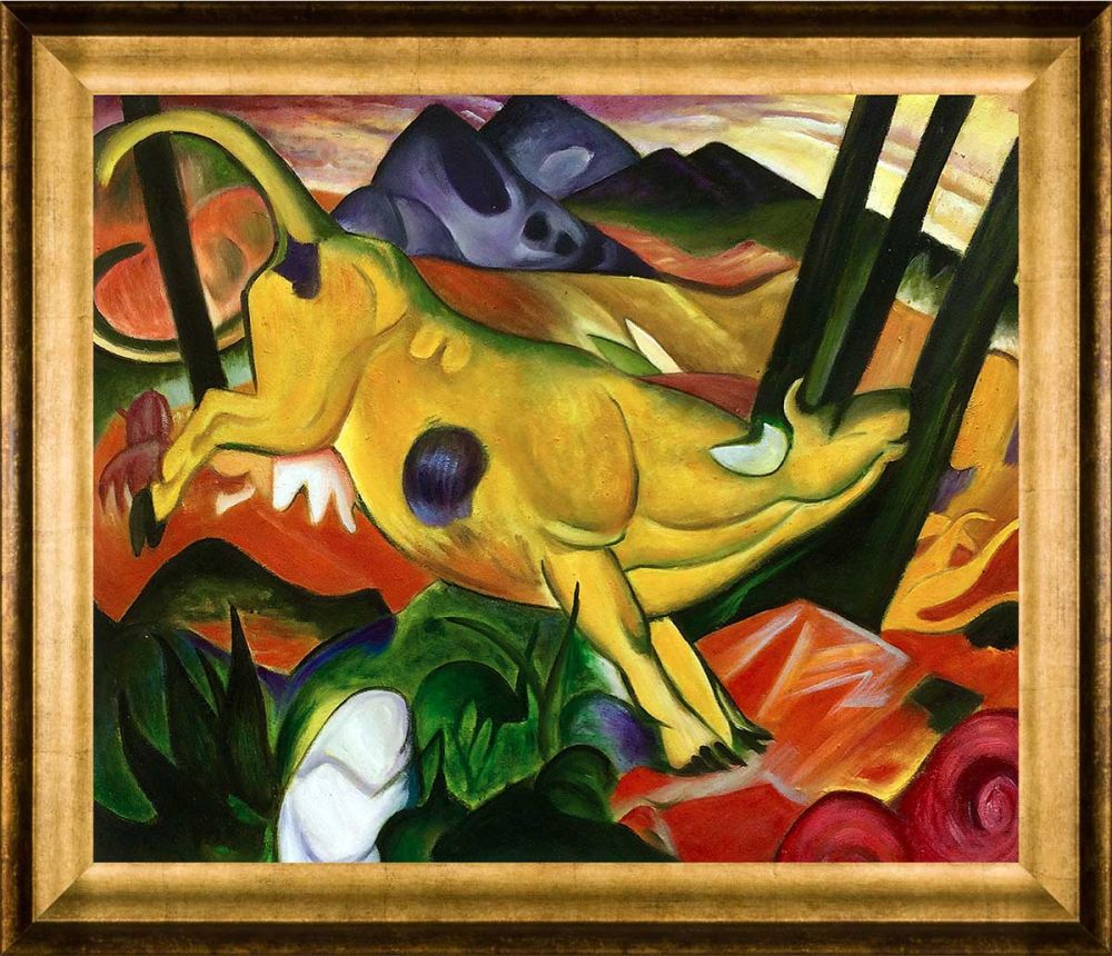 Yellow Cow Pre-Framed - Athenian Gold Frame 20"X24"
