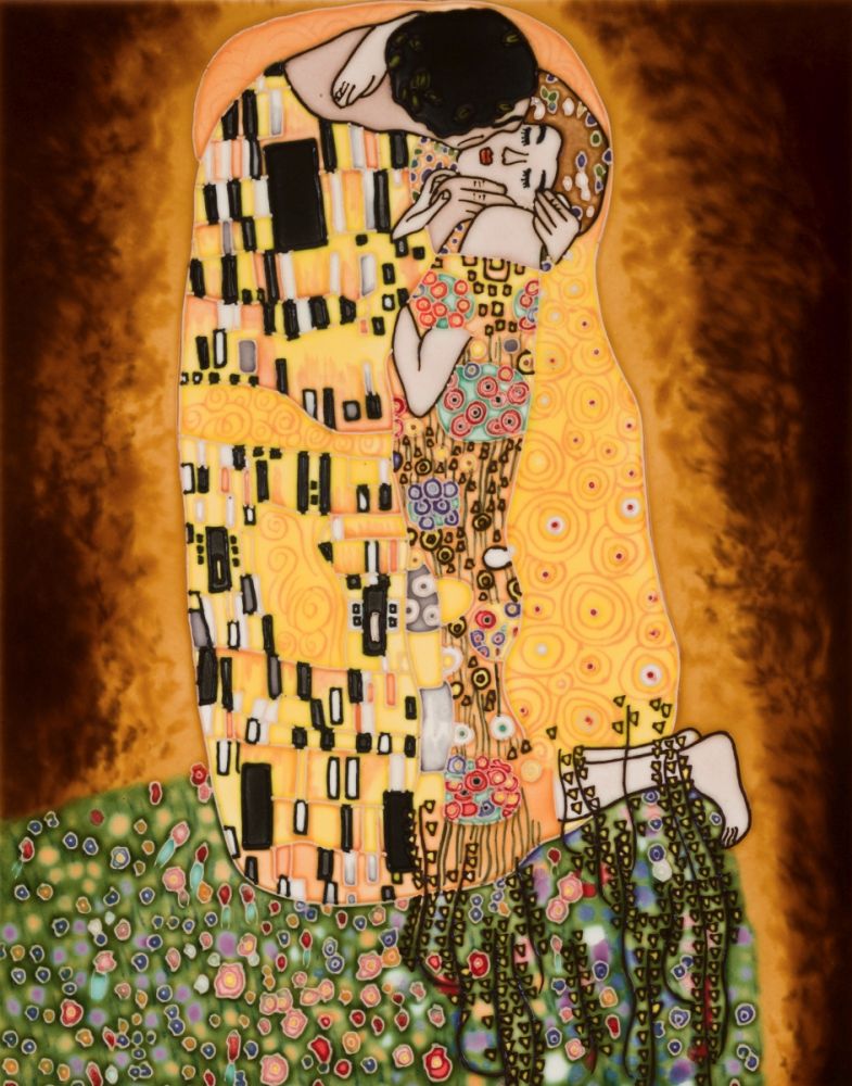 The Kiss (full view) Wall Accent Tile (felt back)