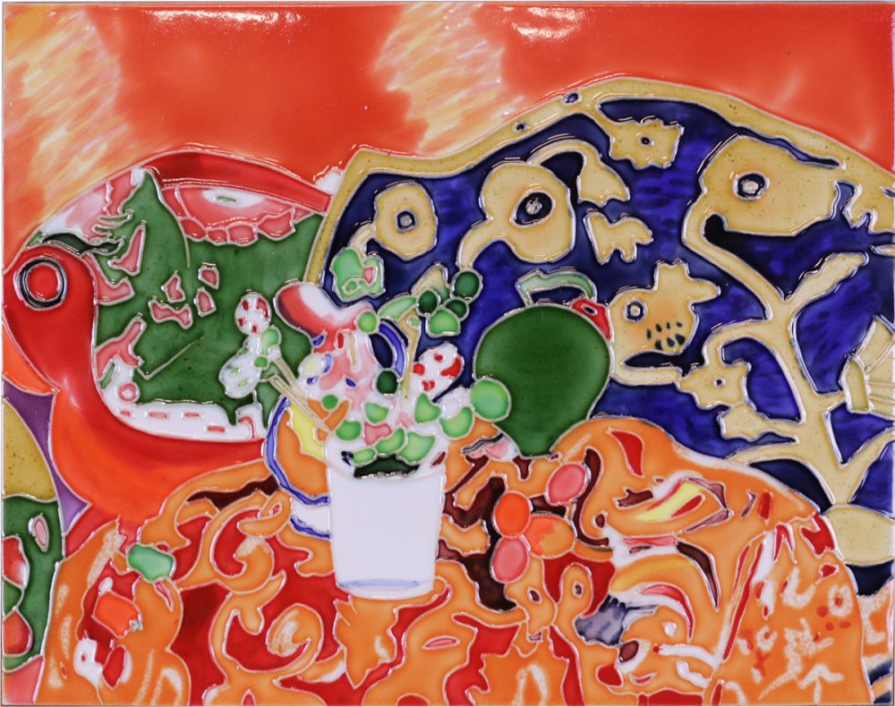 Spanish Still Life Trivet/Wall Accent Tile (Felt Back)