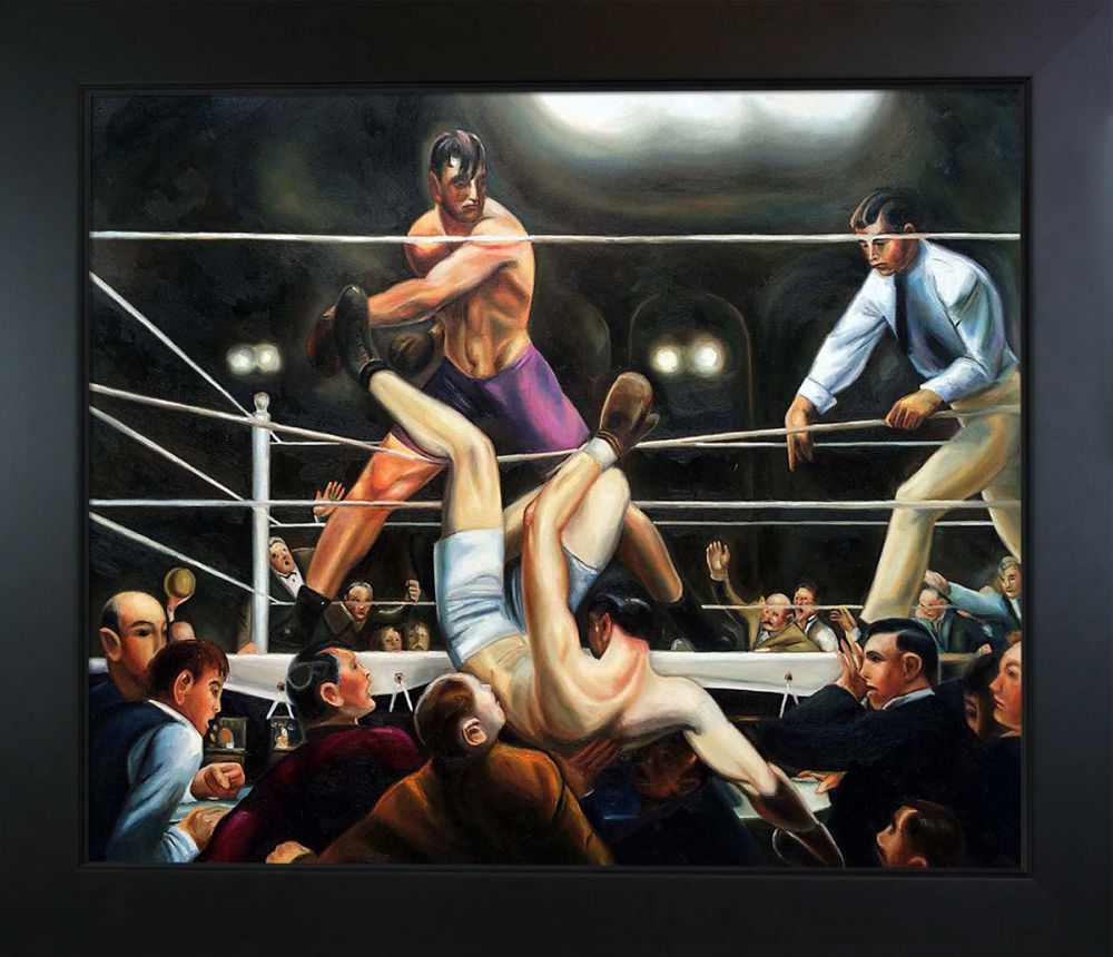 Dempsey and Firpo Pre-Framed - New Age Black Frame 20"X24"