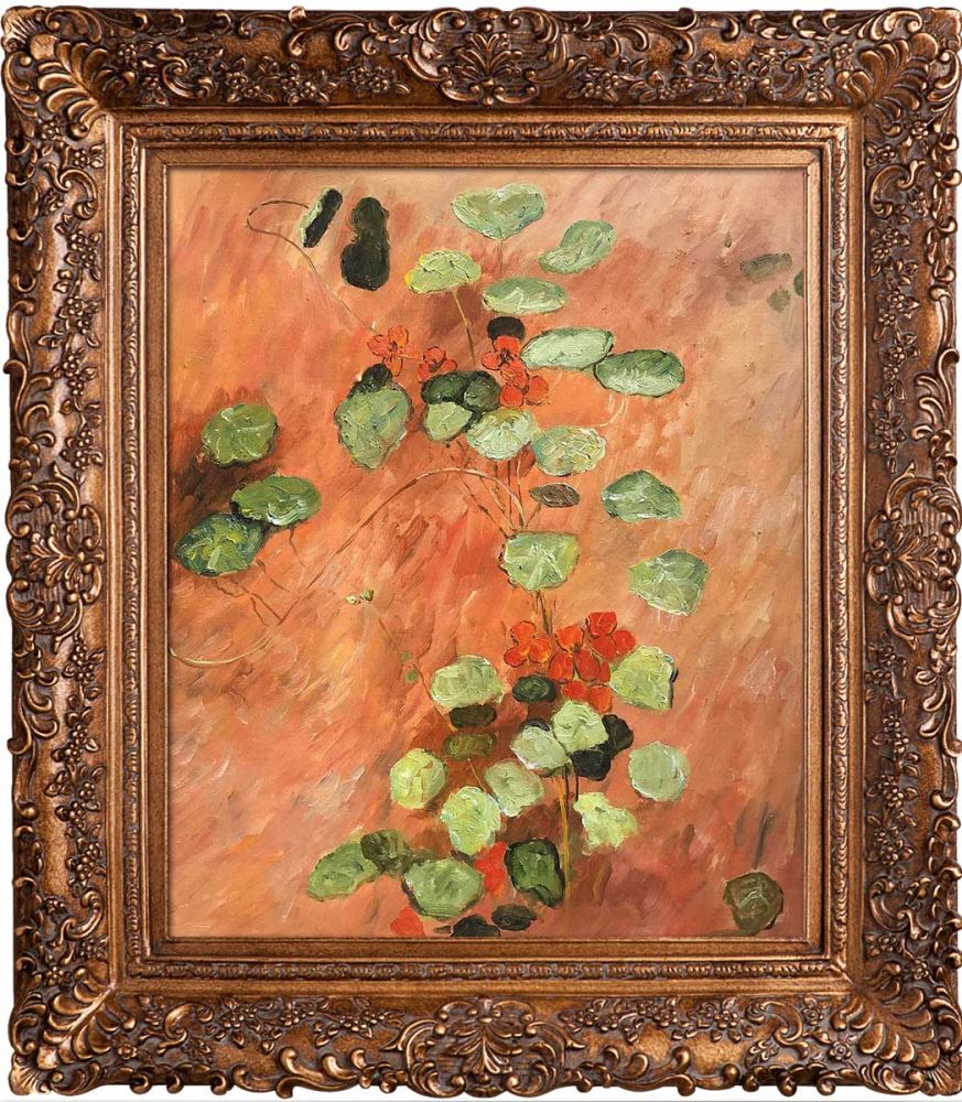 Nasturces Pre-Framed - Burgeon Gold Frame 20"X24"