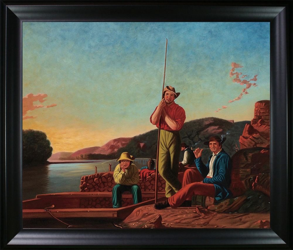 The Wood-Boat, 1850 Pre-framed - Black Matte Frame 20"X24"