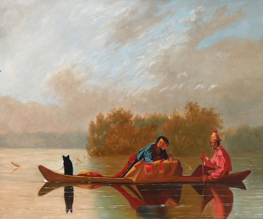 Fur Traders Descending the Missouri, 1845