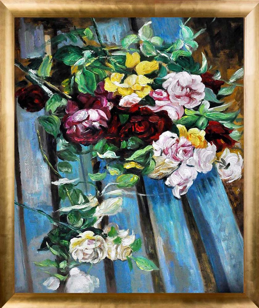 Still Life with Rose Pre-Framed - Gold Luminoso Frame 20"X24"