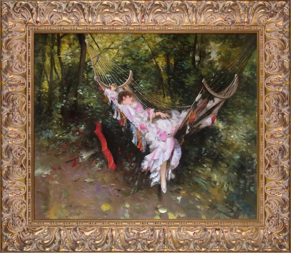 The Hammock, 1872-1874 Pre-Framed - Espana Gold Frame 20"X24"