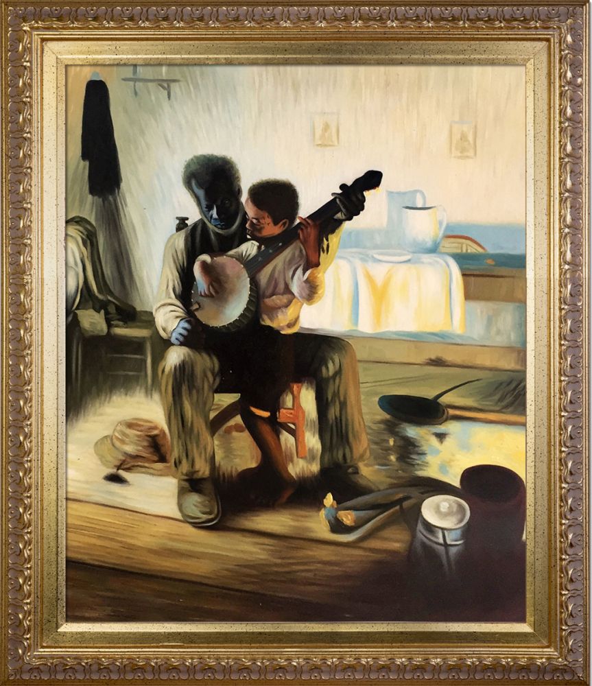 The Banjo Lesson Pre-Framed - Elegant Gold Frame 20"X24"