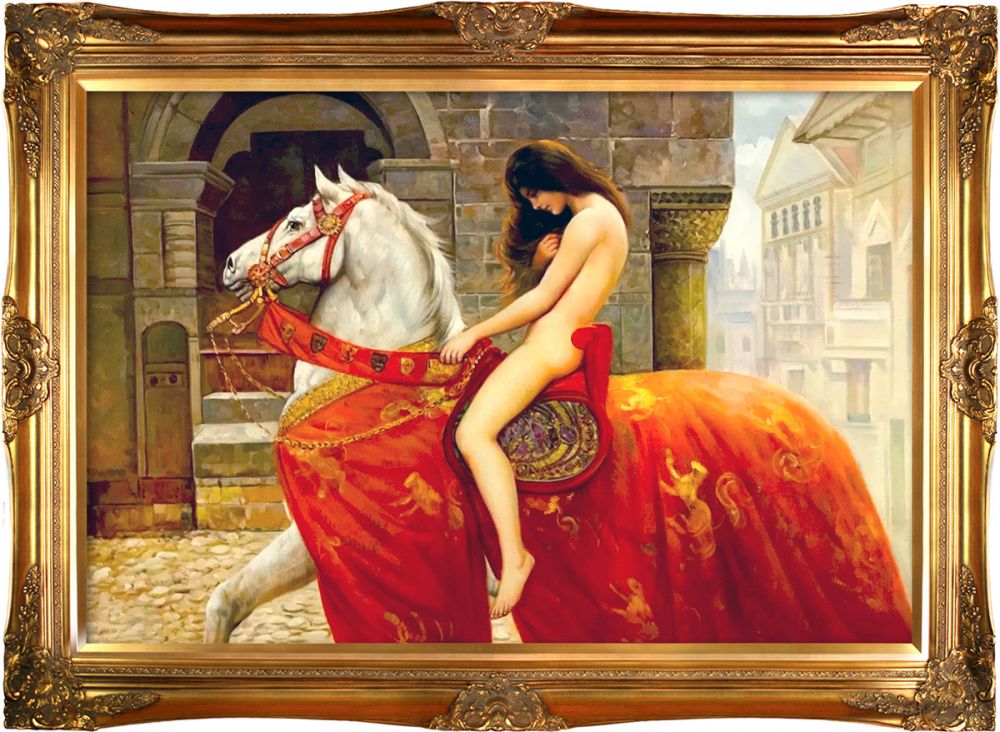 Lady Godiva, c. 1897 Pre-Framed - Victorian Gold Frame 24"X36"