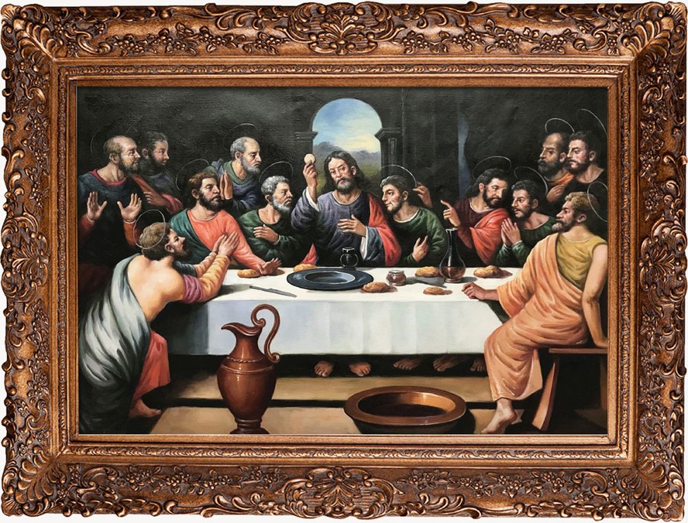 The Last Supper Pre-Framed - Burgeon Gold Frame 24"X36"