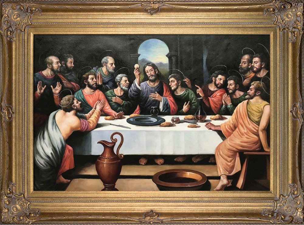 The Last Supper Pre-Framed - Renaissance Bronze Frame 24"X36"