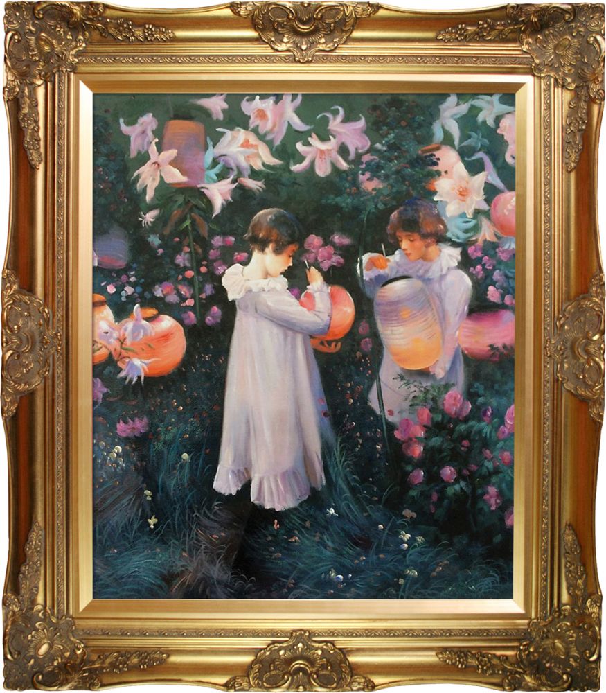 Carnation, Lily, Lily, Rose Pre Framed, John Singer Sargent