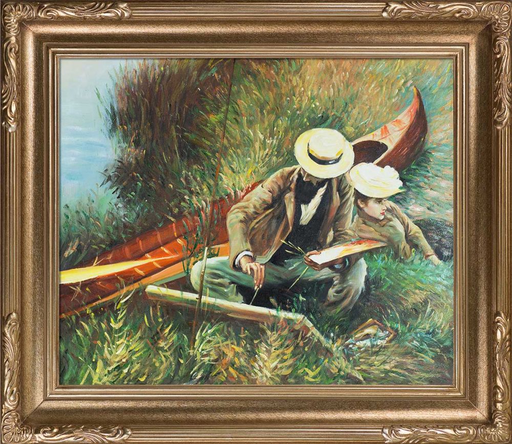 An Out-of-Doors Study, 1889 Pre-Framed - Florentine Dark Champagne Frame 20"X24"