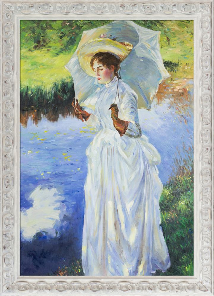 Morning Walk Pre-Framed - Brimfield Cottage White Frame 24" X 36"