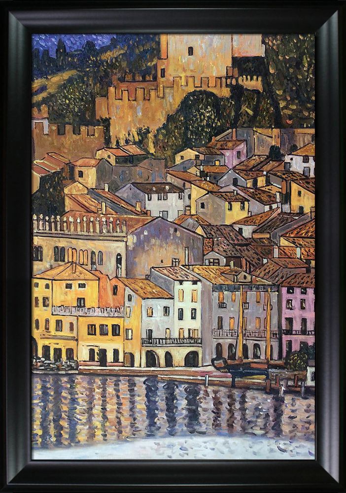 Malcesine on Lake Garda Pre-Framed - Black Matte Frame 24"X36"