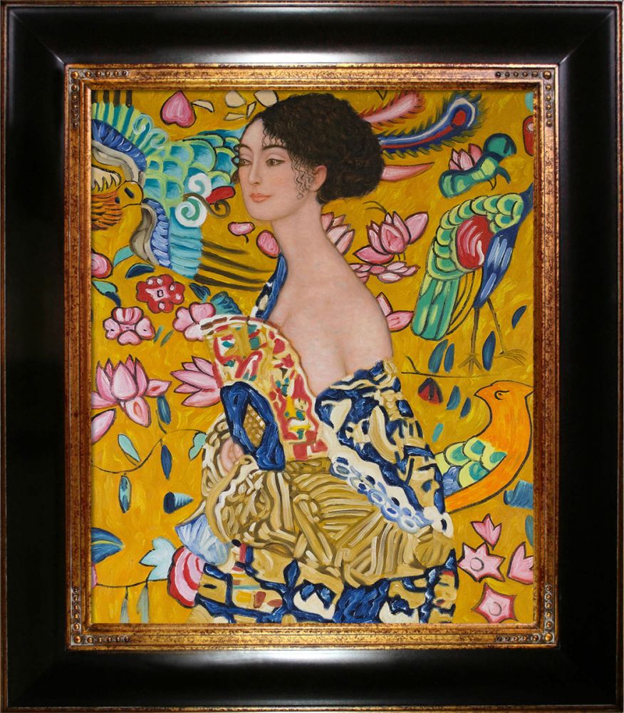 Signora con Ventaglio Interpretation Pre-Framed - Opulent Frame 20"X24"