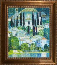 Church in Cassone (Landscape with Cypress) Oil Painting Pre-Framed