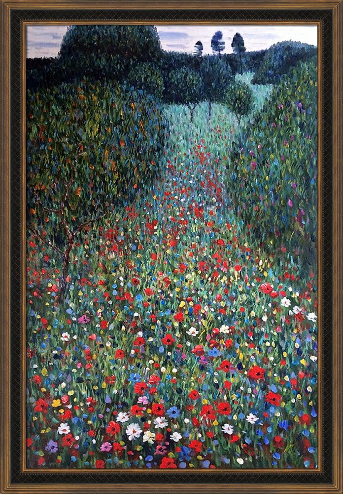 Poppy Field Pre-Framed - Cottage Oak 24"X36"