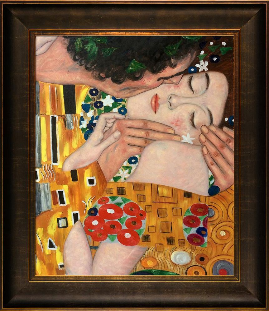The Kiss, Close-Up Pre-Framed, Gustav Klimt - Veine D'Or Bronze